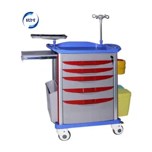 Luxurious ABS Emergency Medicine Trolley Medical Cart with Disposable Lock 850mm Medical Cart Trolley