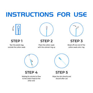 Hisopos de Algodón Desechables con Líquido y Logotipo Personalizado, Hisopos de Algodón Rellenos de Alcohol - Product Image 3
