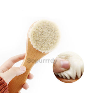 Logo personnalisé Brosse exfoliante <span class=keywords><strong>pour</strong></span> <span class=keywords><strong>le</strong></span> visage prend en charge <span class=keywords><strong>le</strong></span> <span class=keywords><strong>teint</strong></span> éclatant Poils de cheval moyen Brosse nettoyante en bambou Soins du visage et du corps - Product Image 3