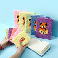 Cuadernos Kawaii con Cubierta de Peluche Suave y Dibujos Animados, para Niñas, como Regalo, para Estudiantes, Venta al Por Mayor