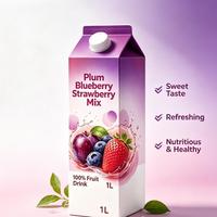 Groothandelsprijs Gable Top Carton Drankje Gemengde Bessen Fruitdrank Pruim Blauwe Bes Aardbei Gemengde Sap