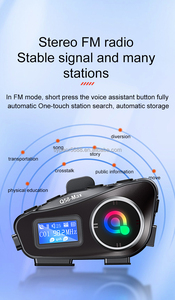 Q58 Max New Design Abs Plastic Music Sharing Lighting Function 300m Motorcycle Intercom <strong>Headset</strong> Music Coexist High Quality - Product Image 6
