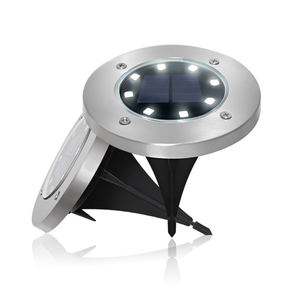 Luz de Tierra solar RGB para exteriores con 8 discos LED, iluminación impermeable para paisaje de jardín para camino de césped, patio, cubierta de entrada - Product Image 1