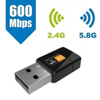 Adaptador WiFi USB Mini de 600Mbps, Doble Banda 2.4G/5G, Tarjeta de Red RTL8811AU para Computadora de Escritorio y Portátil