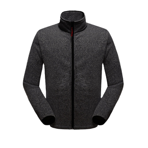 Men's Slim Fit Casual Autumn Polar Fleece <b>Jacket</b> Stand Collar Zipper Closure <b>Canvas</b> Breathable OEM Service Warmer Front Solid - Product Image 3
