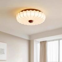 Plafonnier LED carré moderne de style français vintage, design zen en tissu antique, pour salle de thé japonaise, balcon, avec télécommande AC