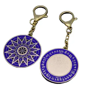 Philippines designer logo keychain monogram metal crest keychains with enamel