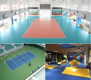 Campo da Badminton e tappetino da tennis pavimentazione in plastica per interni/tennis campo da paddle/pavimento sportivo in pvc pavimento futsal - Product Image 3