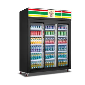 MUXUE tre porte in vetro vetrina verticale commerciale frigo per birra al dettaglio refrigeratore per bevande