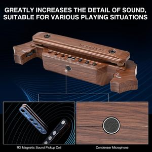Pastilla Inalámbrica Recargable para Guitarra Acústica con Micrófono Magnético Integrado en la Boca y Control de Volumen - Accesorio para Instrumento Musical - Product Image 6