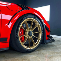Rines de Aleación de Aluminio de Una Pieza con Múltiples Radios, Acabado en Oro Satinado, para Porsche 911 (991.2) GT3 RS 2018, Rines Forjados de Aleación
