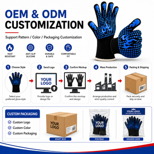 Gants de barbecue résistants à la chaleur en gros, gants de cuisson antidérapants en silicone pour four et cuisson - Product Image 4