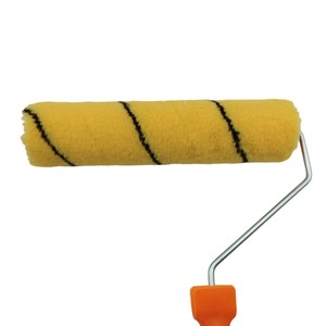 Wholesale Industrial Grade Wall <strong>Paint</strong> Brush Natural Bristles Polyester Plastic Handle Yellow Stripe Orange 9" OEM DIY 3-Year - Product Image 5