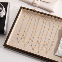 Kalung Choker Baja Anti Karat Berlapis Emas dengan Liontin Hati, Perhiasan CZ Tahan Air untuk Wanita, Hadiah untuk Berbagai Acara