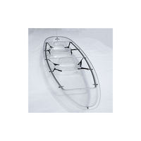 Canoë transparent 2 places en verre PC, canoë-kayak et pêche, avec coffret en bois, transparent 6 mm, en LLDPE pour lacs et rivières