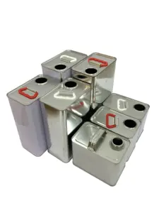 Boîtes de conserve rectangulaires en métal haut de gamme personnalisables de 2L 4L 5L avec couvercles pour la peinture et l'emballage de produits chimiques