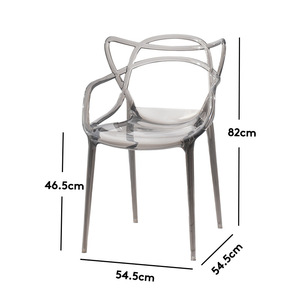 Modern Transparent Plastic Dining Chair With <b>Backrest</b> Nordic Style Minimalist Home Chair Light Luxury Design Adult Use - Product Image 5