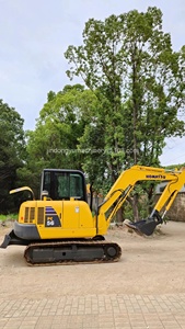 Mini-excavatrice sur chenilles Komatsu PC56 d'occasion, 5 tonnes, pour travaux de construction, usage domestique et agricole, moteur Shanghai, pompe, roulement - Product Image 2