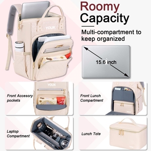 Customized Colors 15.6 Inch Laptop Backpack Food Insulation Cooler <strong>Bag</strong> with <strong>Lunch</strong> Storage Compartment <strong>for</strong> Women <strong>Working</strong> Outdoor - Product Image 2