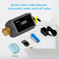 Détecteur de Fuite d'Eau Intelligent Wifi sans Fil avec Vanne d'Arrêt Automatique pour Tuyau et Alarme, Capteur de Détection des Fuites d'Eau pour la Maison