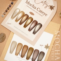 Vernis Gel Pailleté Effet Œil de Chat Couleur Café Mocha – Collection Couleurs Œil de Chat Non Toxique pour Soin des Ongles en Salon et Marque Privée