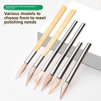 Couteau à agate à manche (acier inoxydable) pour le polissage de bijoux en or et argent, bracelets - Outil de gravure essentiel, tranche d'agate