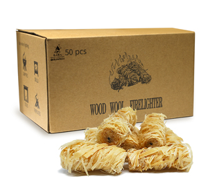 Allume-feu en laine de bois pour barbecue extérieur, camping, charbon de bois, grils, foyers et bois de chauffage - Product Image 1