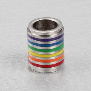 Kalung liontin silinder warna pelangi Enamel Pride perhiasan pria Gay kalung baja tahan karat pernikahan paduan seng wanita - Product Image 5