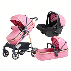 <span class=keywords><strong>Poussette</strong></span> pliable 3-en-1 pour l'hiver avec berceau et siège en tissu Oxford - Product Image 2