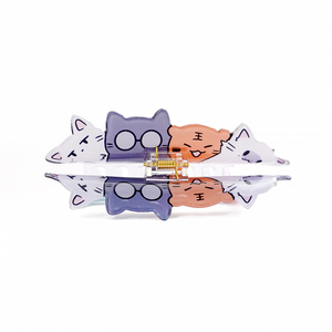 Pinza de Pelo Unisex de Acetato con Diseño de Dibujos Animados, Color Translúcido, Impresión UV, Hueca, Estilo Diario - Product Image 5