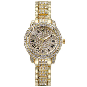 Set di Gioielli da <span class=keywords><strong>Donna</strong></span> in Lega d'Oro, Argento e Oro Rosa con Strass Luccicanti, Collana, Bracciale, Anelli, Orecchini e <span class=keywords><strong>Orologio</strong></span> Hip Hop - Product Image 6