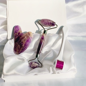 Tavoletta Gua Sha a Cuore in Ametista Personalizzata con Etichetta Privata, Massaggiatore Facciale in <span class=keywords><strong>Giada</strong></span> Naturale, <span class=keywords><strong>Massaggio</strong></span> <span class=keywords><strong>Viso</strong></span> Direttamente dalla Fabbrica - Product Image 3
