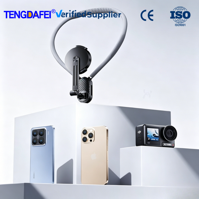 2026 Trend Magnetic Anti-Shake Neck Phone Holder Smart Tracking Flexible Adjustable POV Chest Mount Action Camera Outdoor Vlog