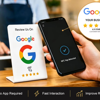 Support de table NFC personnalisé en PVC pour avis Google, avec code QR pour menu de restaurant, Instagram, Facebook, WhatsApp, LinkedIn - Vente en gros