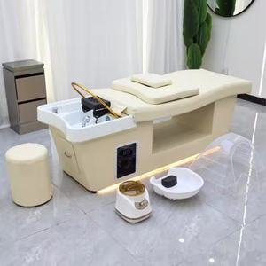 Lit de massage thaïlandais avec lumière LED pour salon de beauté, lit de lavage de cheveux, lit de spa pour le cuir chevelier, lit de shampooing - Product Image 3