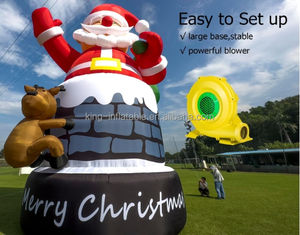 Гигантские надувные рождественские украшения Санта-Клауса на открытом воздухе взорвать большой дымоход Санта - Product Image 4