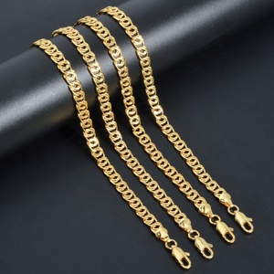 Collar de Cadena de Eslabones Chapado en Oro de 14K, Joyería de Moda Simple para Parejas, Venta al por Mayor, Unisex - Product Image 4