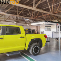 Huntoo 4x4 Pickup Hard Shell Fiberglass Truck Camper Tente de camping pour pick-up en fibre de verre pour tente de toit