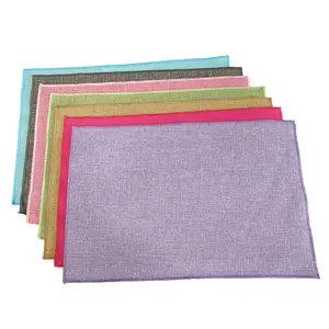 Napperons en <span class=keywords><strong>tissu</strong></span> imitation jute, sets de table en polyester pour la décoration de table - Product Image 1