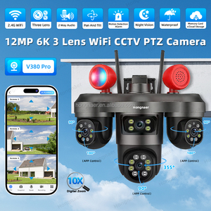 Hongnaer 12MP WiFi açık akıllı 360 CCTV PTZ IP kamera Pro Pro <span class=keywords><strong>3</strong></span> Lens ev WiFi gözetim güvenlik ağı kablosuz kamera - Product Image 2