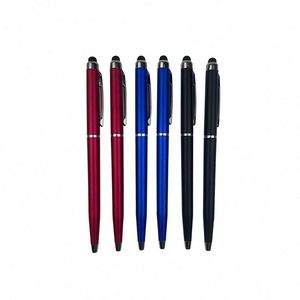 Stylo publicitaire fin personnalisé avec logo d'hôtel et stylet - Product Image 2