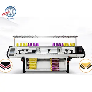 AOXIANG Textile Machinery Single System Computerized Flat Polo T Shirt Collar Knitting Machine