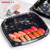Sunzza jetable à emporter pour emporter sushi sashimi boîte d'emballage couvercle antibuée carré dessert coupe alimentaire récipient en plastique pour fête