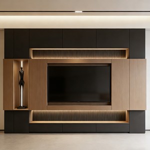 Mueble de TV Moderno Ajustable de Madera, Servicio OEM, Mueble de Salón, Soporte de TV Integrado, Mueble de Almacenamiento - Product Image 4