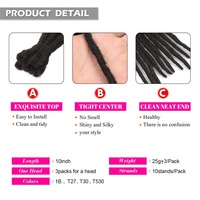 Extensions de cheveux synthétiques tressées au crochet faites à la main pour hommes, style Hip-Hop, dreadlocks en fibres protéinées