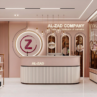 Nouvelle vitrine cosmétique pliable moderne et écologique en bois avec éclairage LED pour les magasins de maquillage en détail