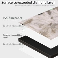 Panel de PVC con Aspecto de Mármol, Impermeable y Flexible, Panel de Pared Interior, Panel de Pared Decorativo de Fibra de Bambú para Hogar y Hotel