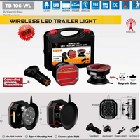 Kit d'éclairage LED sans fil rechargeable magnétique pour camping-cars et remorques