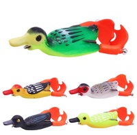 Leurre de surface en forme de canard avec hélice rotative, appât souple creux, hameçons anti-herbe pour achigan et black-bass