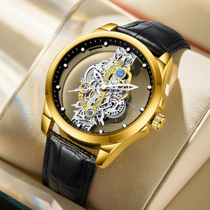 Nouvelle <span class=keywords><strong>montre</strong></span> mécanique automatique transparente double face en acier inoxydable pour homme, étanche, lumineuse, à <span class=keywords><strong>quartz</strong></span>, cadeau - Product Image 2